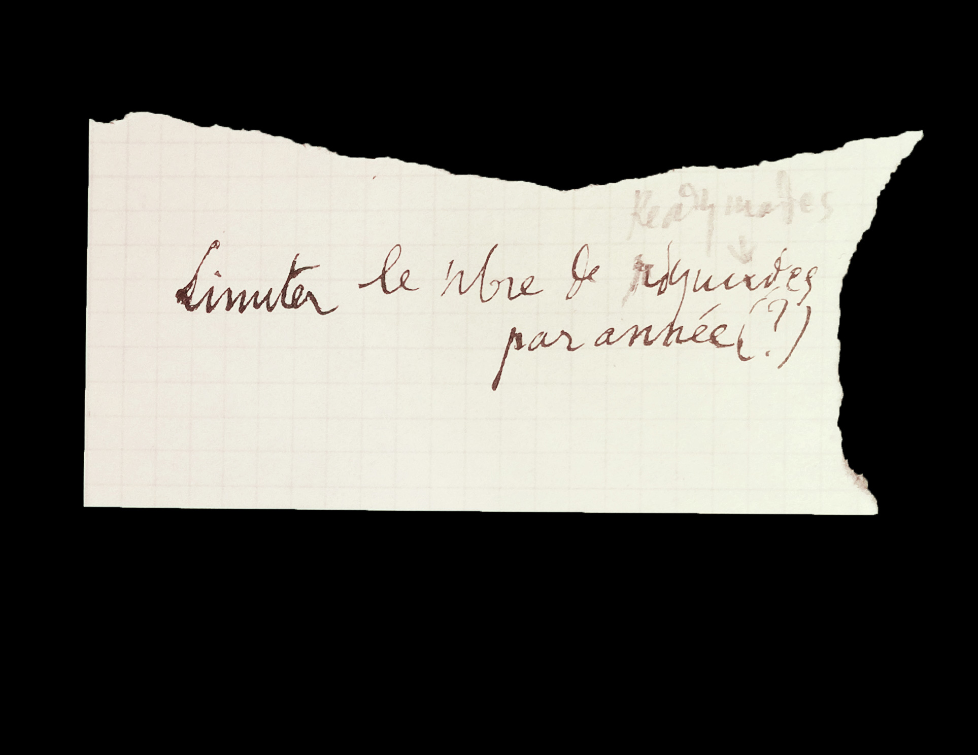 Marcel Duchamp, „Limitiere die Anzahl der Ready mades jährlich (?)“